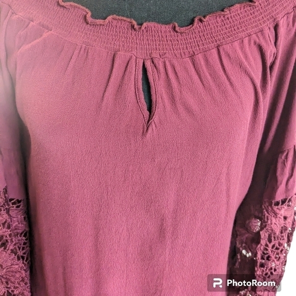 Muche Muchette women's boho off shoulder tunic with bell sleeves size S/M - Picture 3 of 8